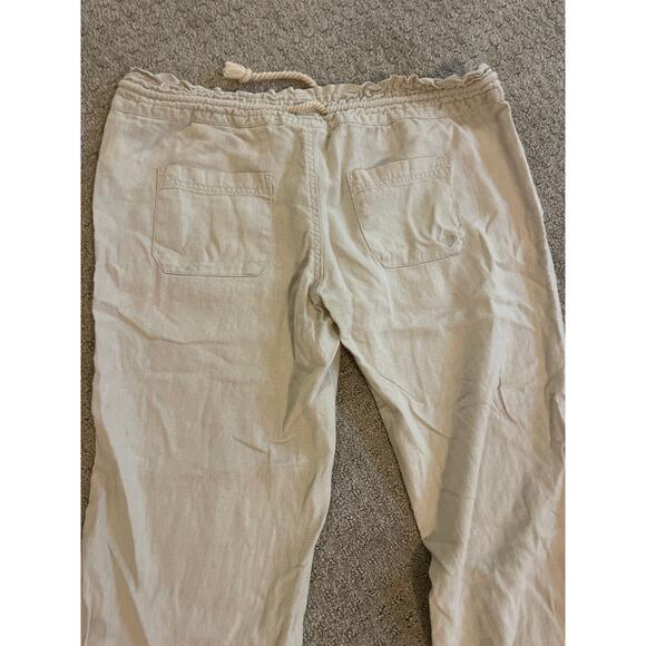 Roxy Khaki Oceanside Flare Drawstring Beach Pants - Picture 4 of 8